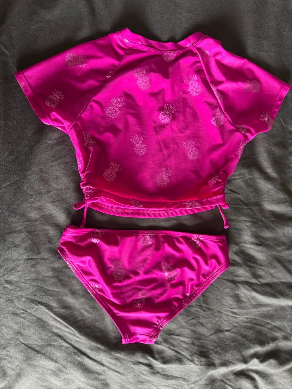 wonder nation Hot Pink Pineapple Swim Set w/ Rash Guard Top & Bikini Bottoms.